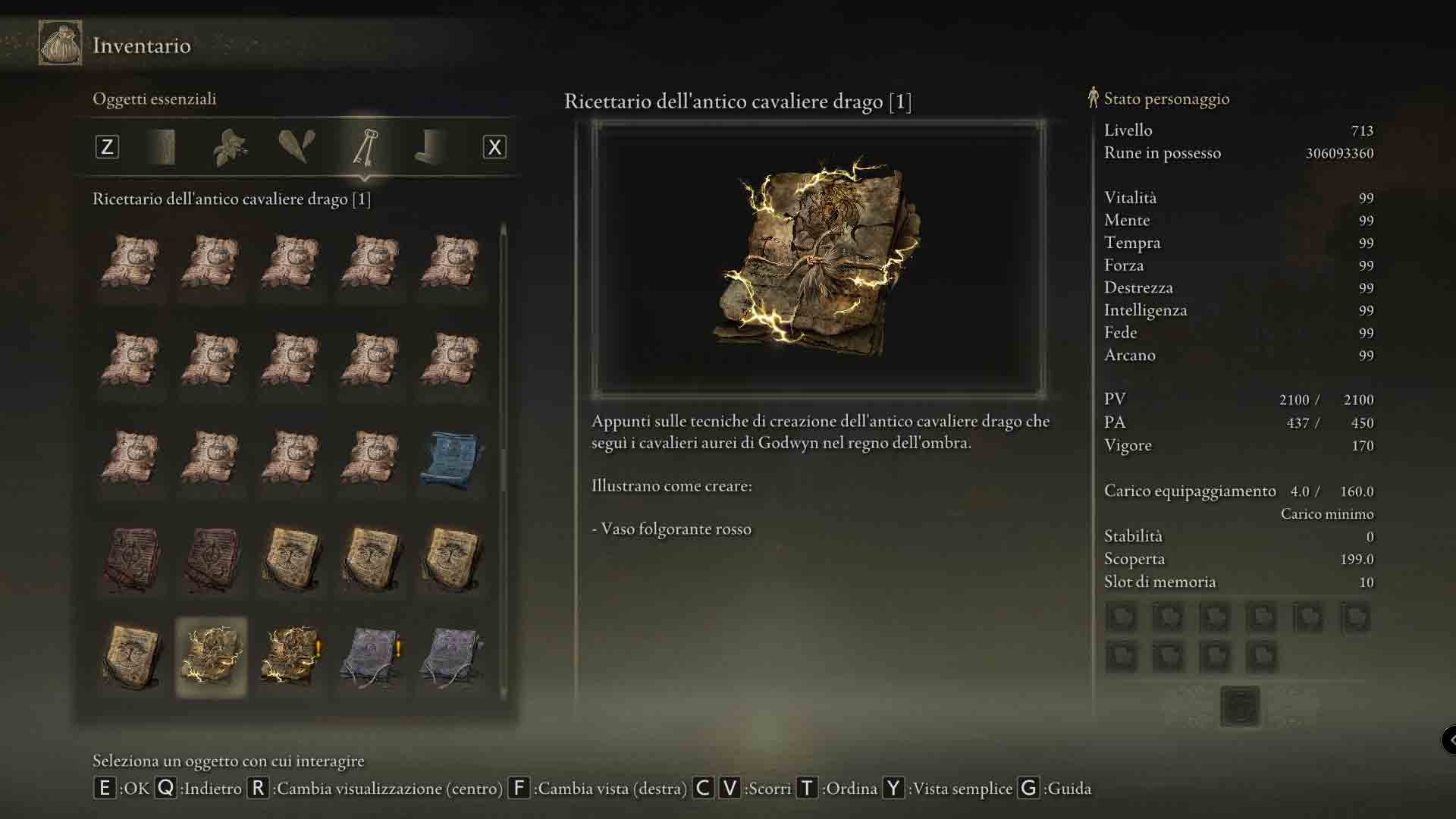 Elden RIng Shadow of the Erdtree Ricettario del Antico Cavaliere Drago 1