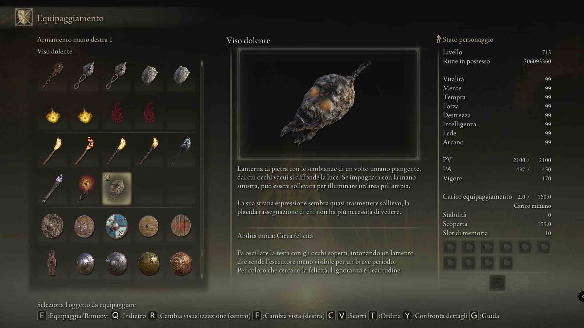 Elden RIng shadow of the Erdtree viso dolente descrizione